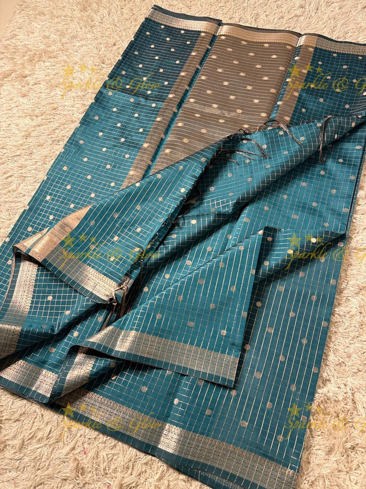Elegant Banarasi Semi Katan Saree with Booti Design