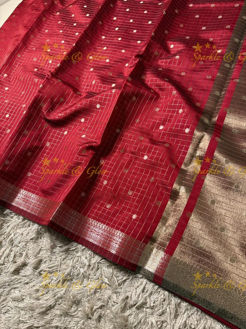 Elegant Banarasi Semi Katan Saree with Booti Design