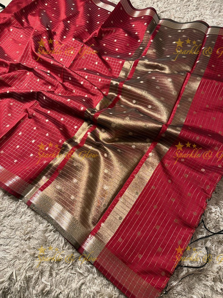 Elegant Banarasi Semi Katan Saree with Booti Design