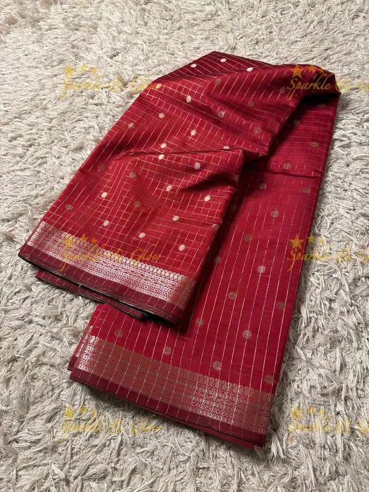 Elegant Banarasi Semi Katan Saree with Booti Design