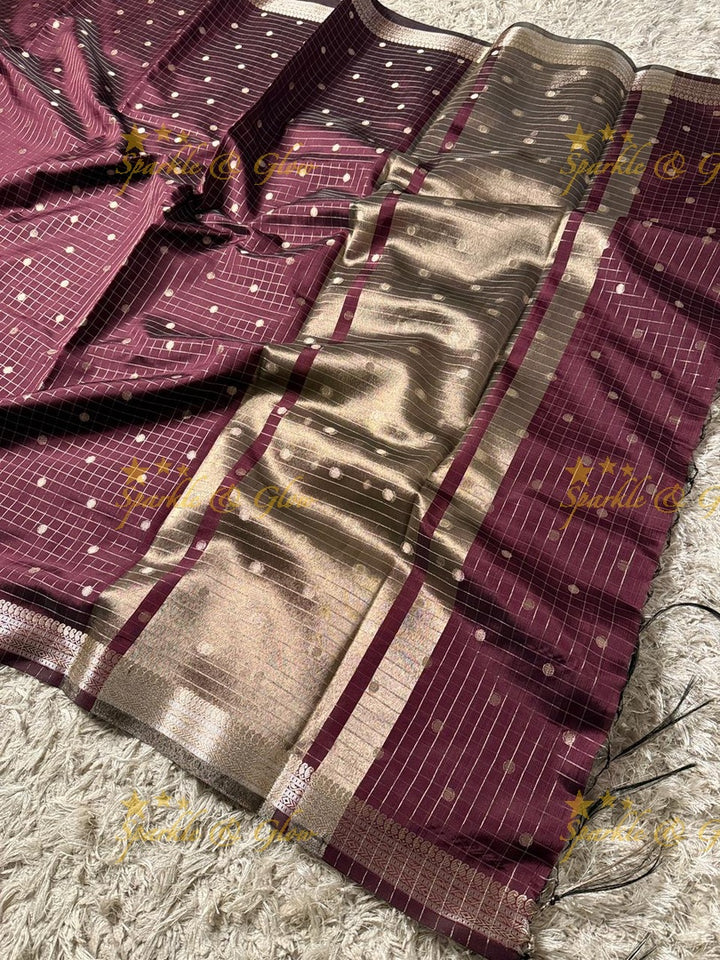 Elegant Banarasi Semi Katan Saree with Booti Design