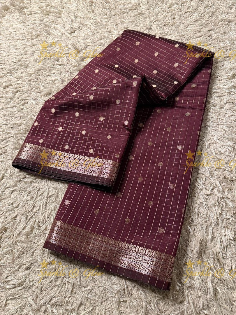 Elegant Banarasi Semi Katan Saree with Booti Design