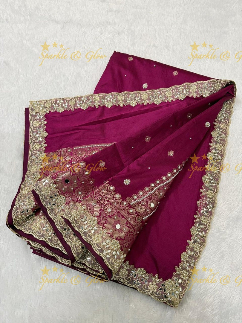 Luxurious Banarasi Semi Katan Silk Designer Saree