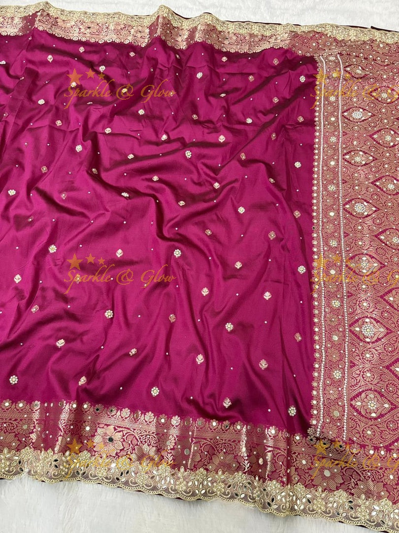 Luxurious Banarasi Semi Katan Silk Designer Saree
