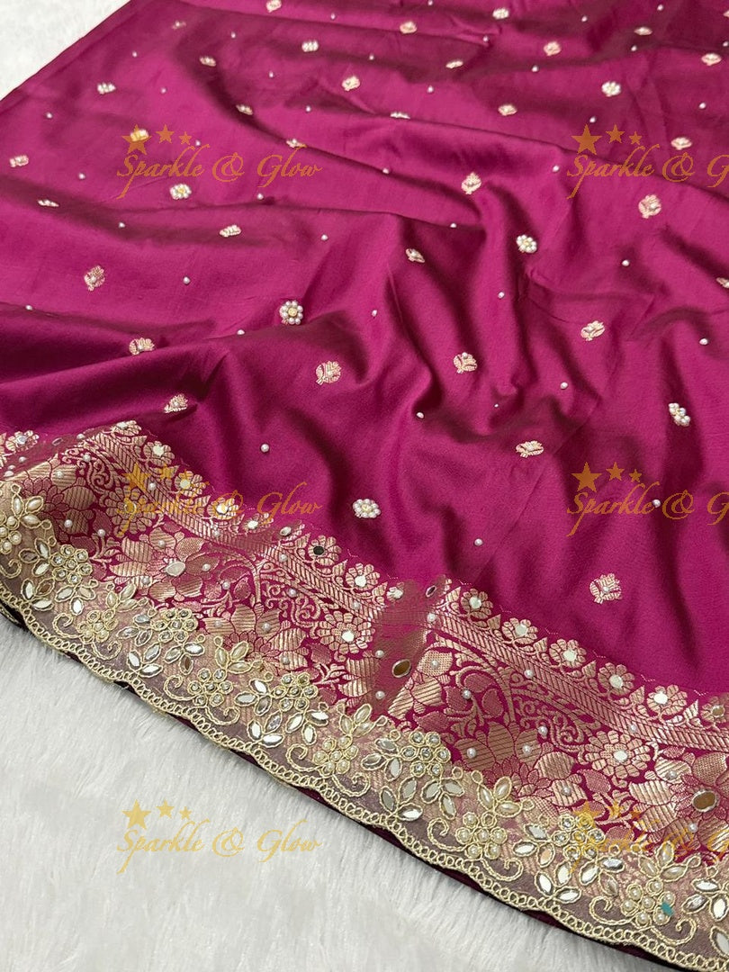 Luxurious Banarasi Semi Katan Silk Designer Saree