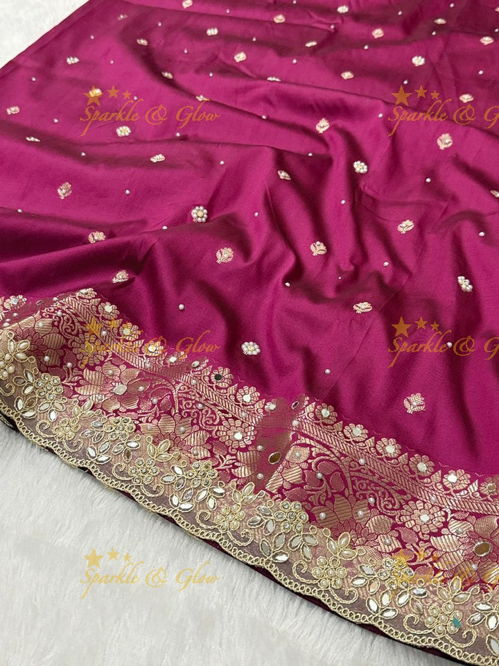 Luxurious Banarasi Semi Katan Silk Designer Saree