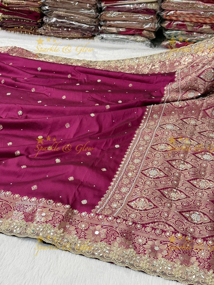 Luxurious Banarasi Semi Katan Silk Designer Saree