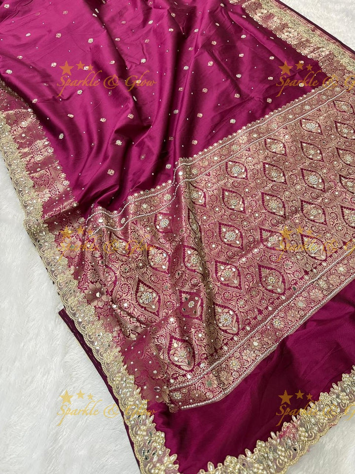 Luxurious Banarasi Semi Katan Silk Designer Saree