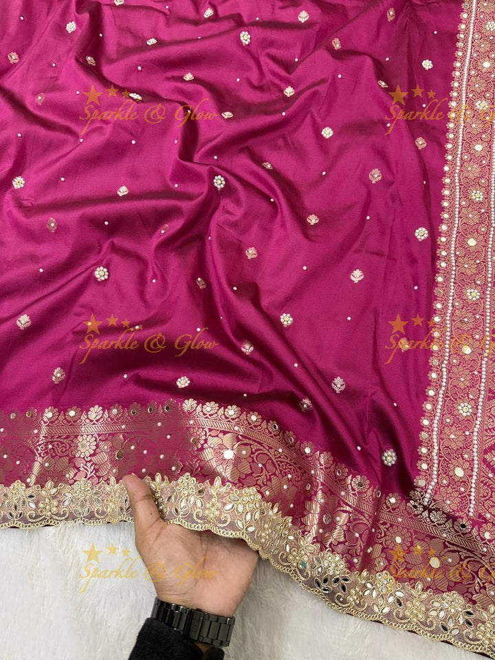 Luxurious Banarasi Semi Katan Silk Designer Saree