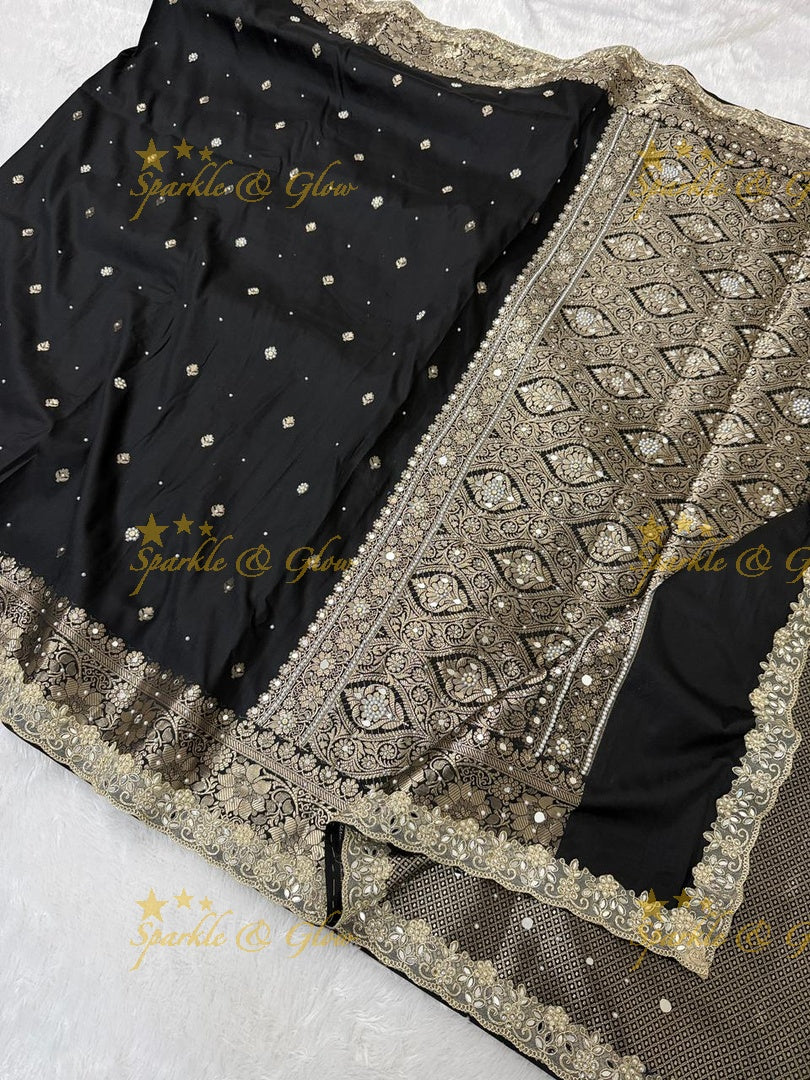 Luxurious Banarasi Semi Katan Silk Designer Saree