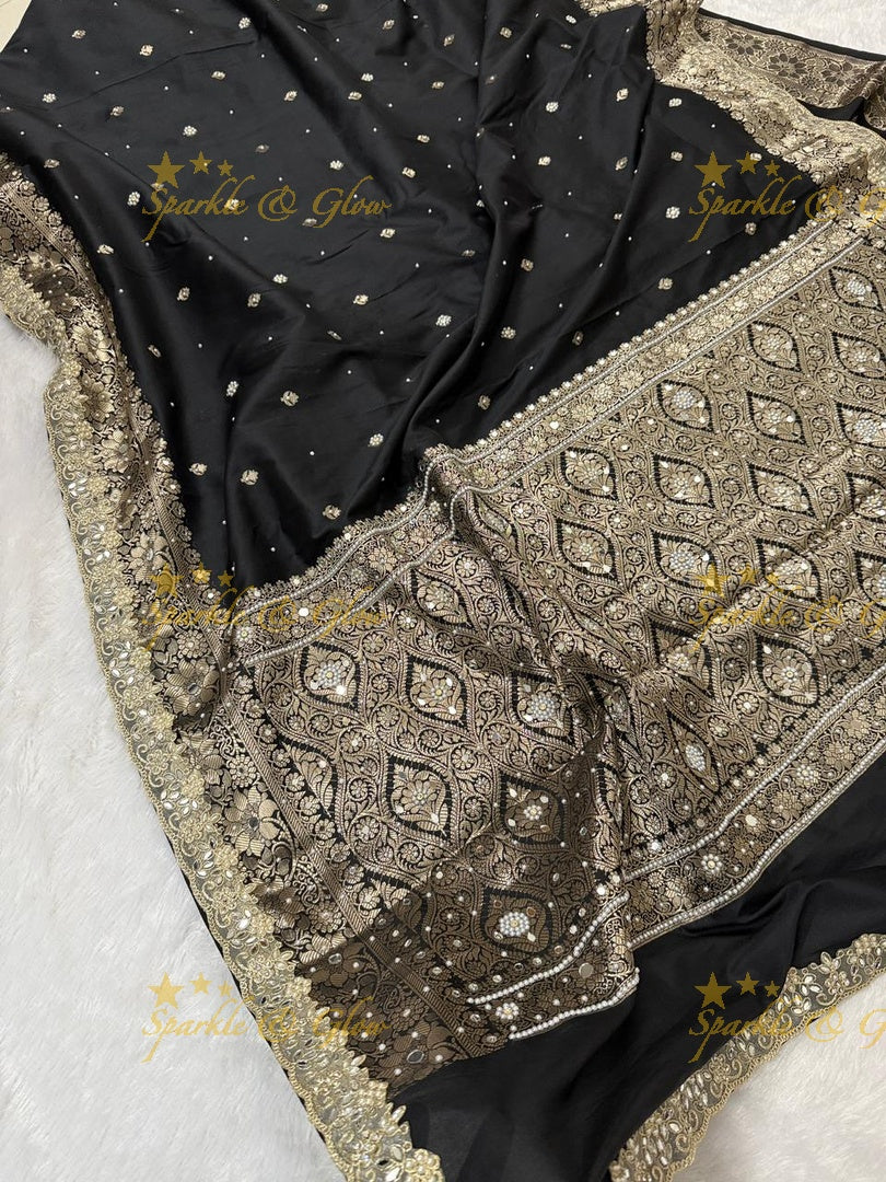 Luxurious Banarasi Semi Katan Silk Designer Saree