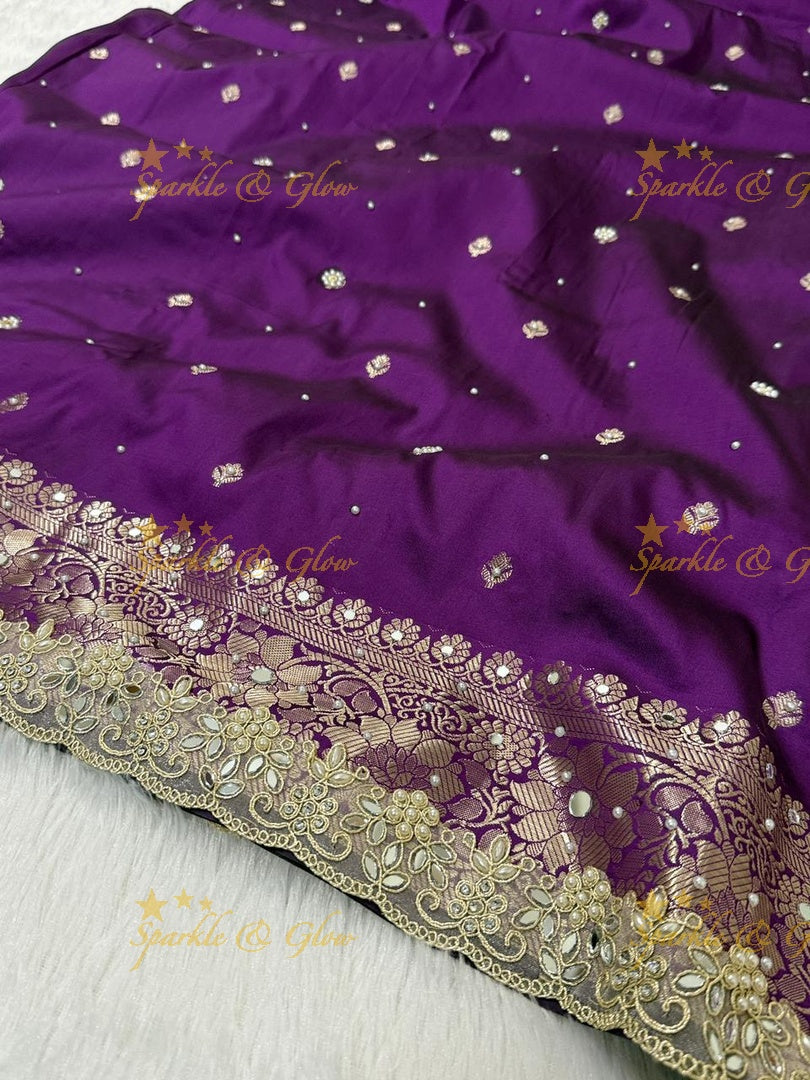 Luxurious Banarasi Semi Katan Silk Designer Saree