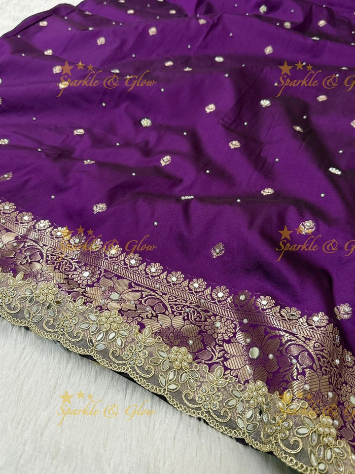 Luxurious Banarasi Semi Katan Silk Designer Saree