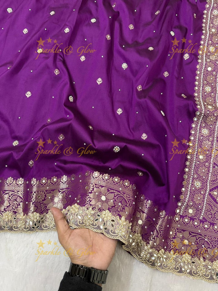 Luxurious Banarasi Semi Katan Silk Designer Saree