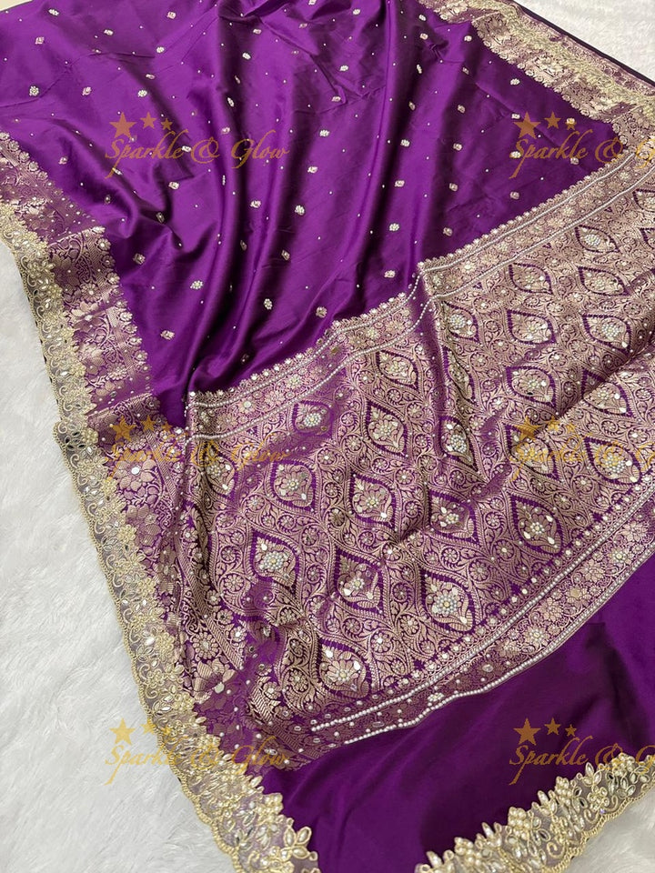 Luxurious Banarasi Semi Katan Silk Designer Saree