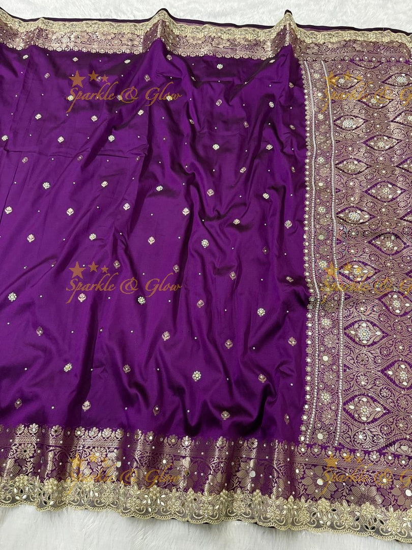 Luxurious Banarasi Semi Katan Silk Designer Saree
