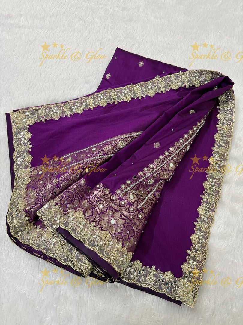 Luxurious Banarasi Semi Katan Silk Designer Saree