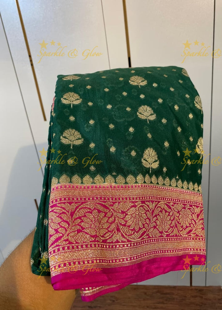 Elegant Banarasi Khaddi Katan Georgette Silk Saree