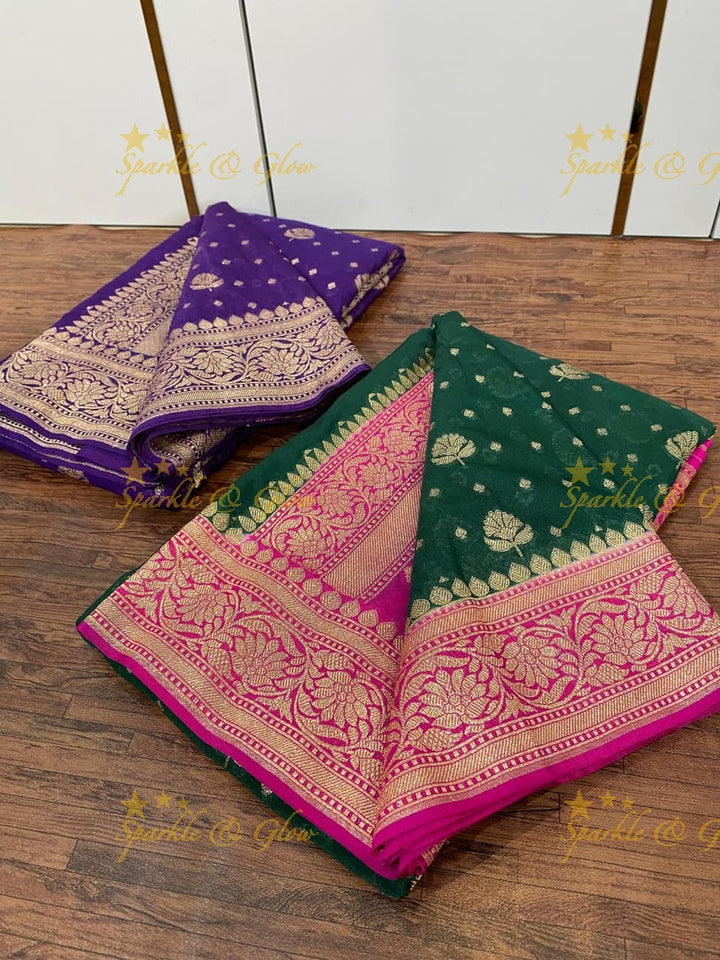 Elegant Banarasi Khaddi Katan Georgette Silk Saree