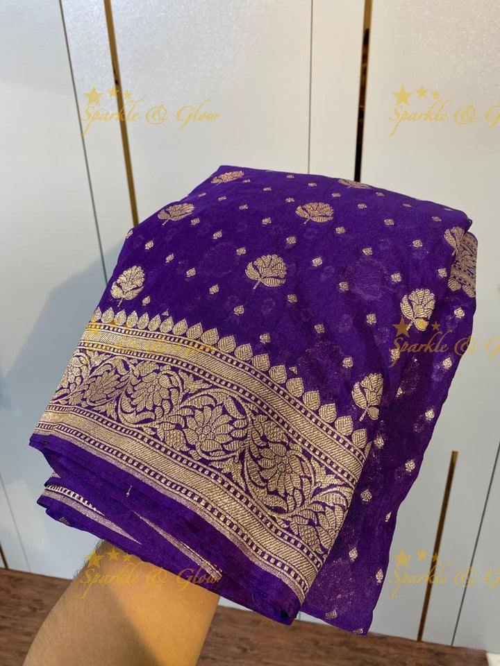 Elegant Banarasi Khaddi Katan Georgette Silk Saree