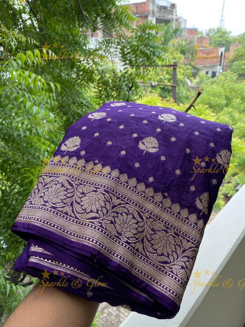 Elegant Banarasi Khaddi Katan Georgette Silk Saree