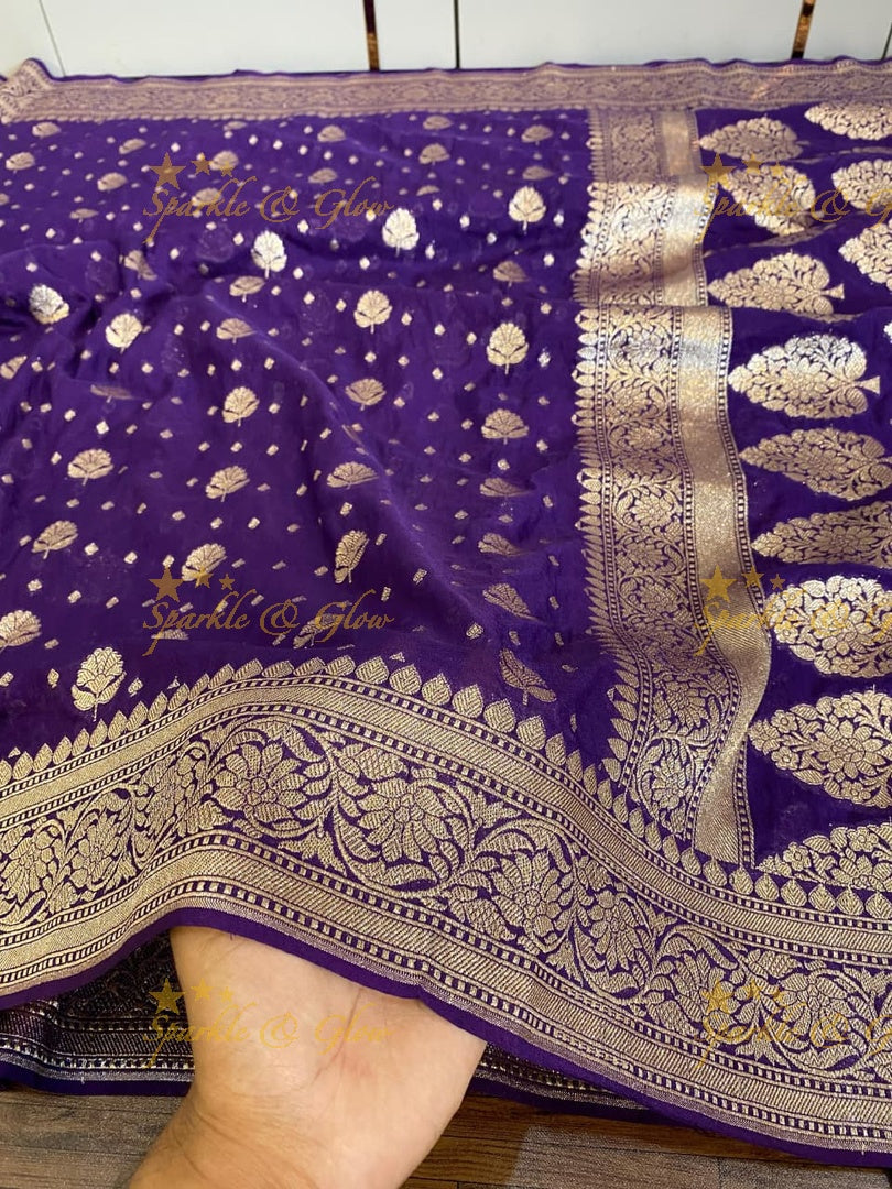 Elegant Banarasi Khaddi Katan Georgette Silk Saree