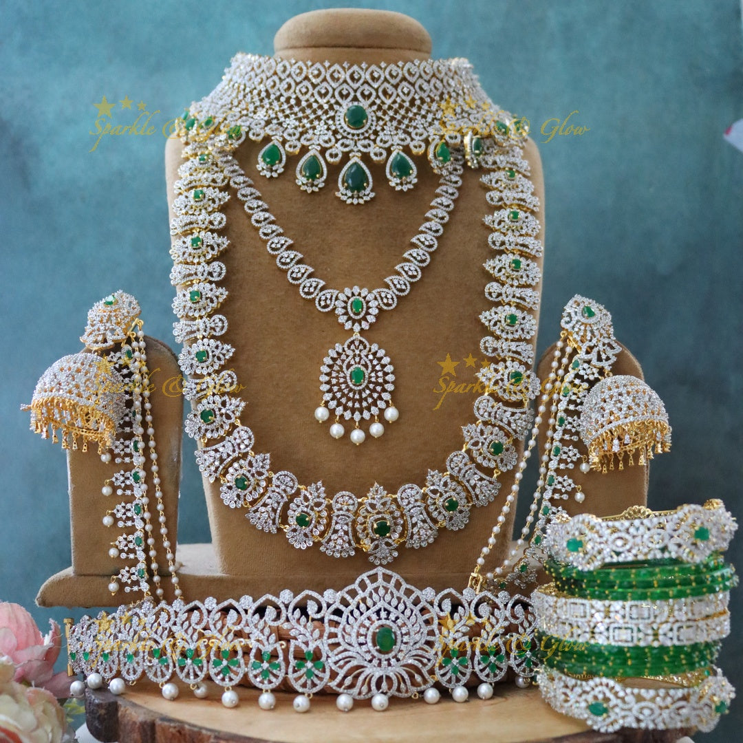 Exquisite Bridal American Diamond Jewellery Set Online