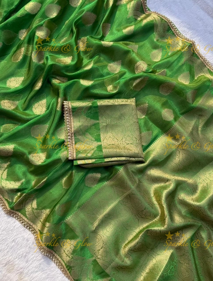 Premium Green Banarasi Saree for Weddings & Festivities