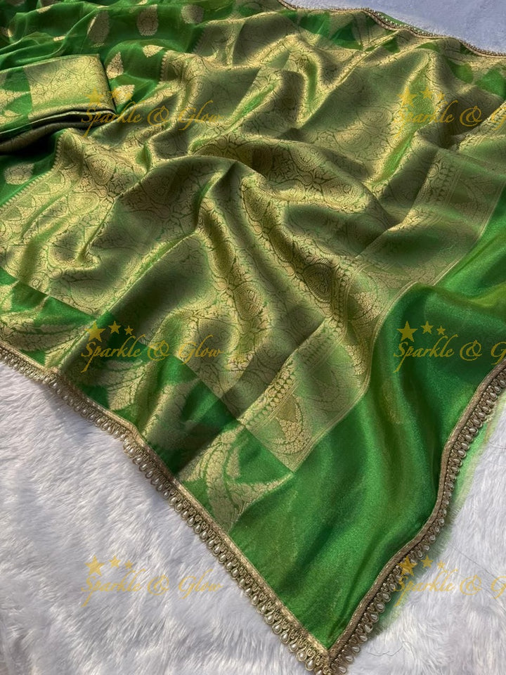 Premium Green Banarasi Saree for Weddings & Festivities