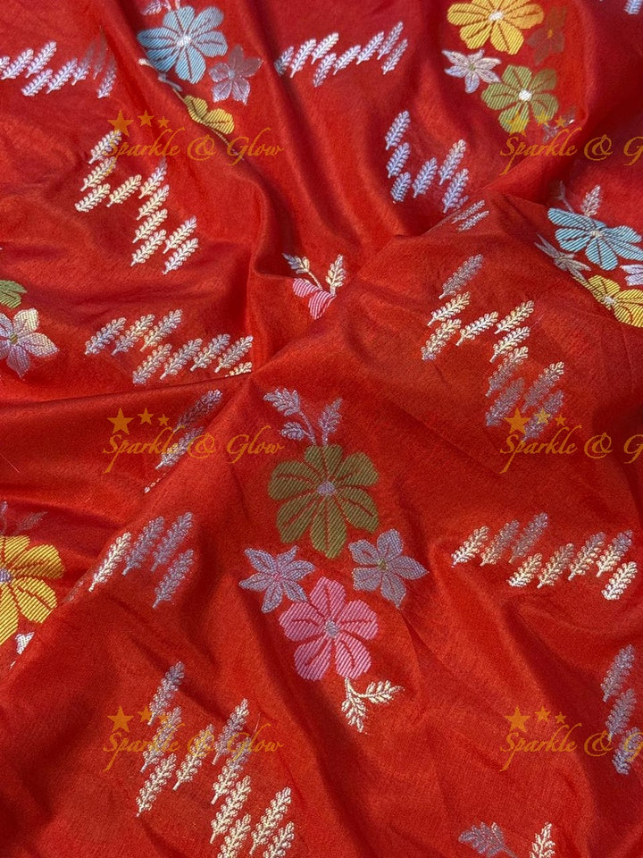 Luxurious Banarasi Silk Saree with Elegant Meena Work
