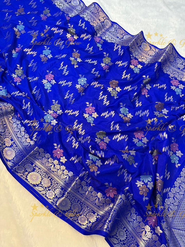 Luxurious Banarasi Silk Saree with Elegant Meena Work
