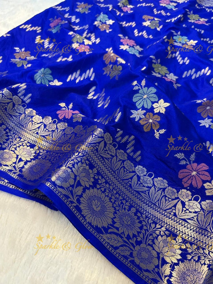 Luxurious Banarasi Silk Saree with Elegant Meena Work
