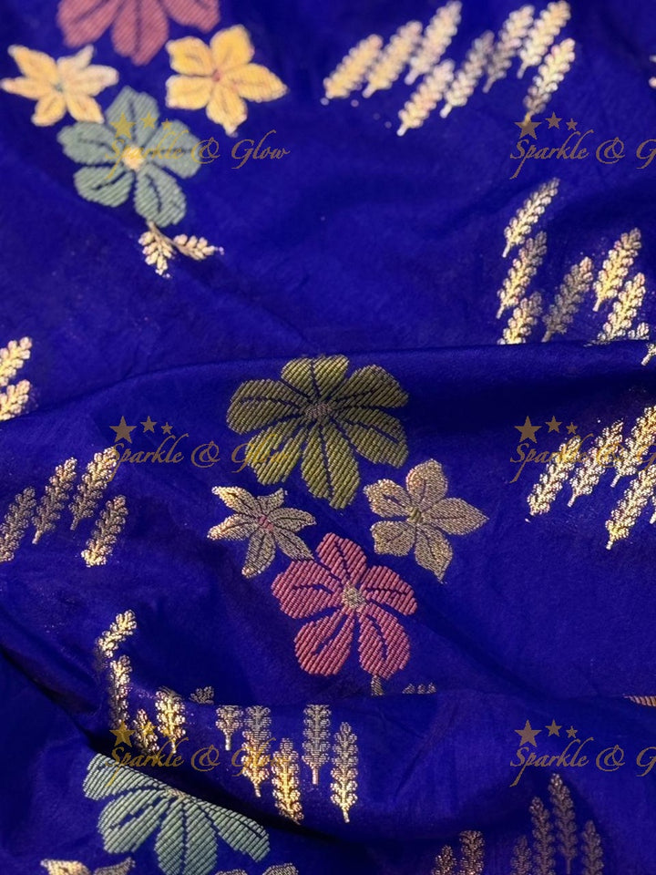 Luxurious Banarasi Silk Saree with Elegant Meena Work