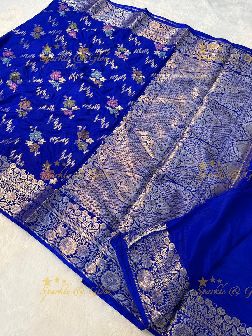 Luxurious Banarasi Silk Saree with Elegant Meena Work