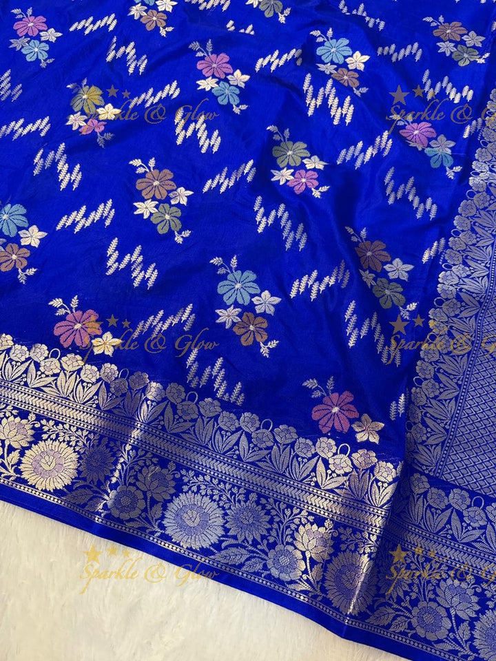 Luxurious Banarasi Silk Saree with Elegant Meena Work