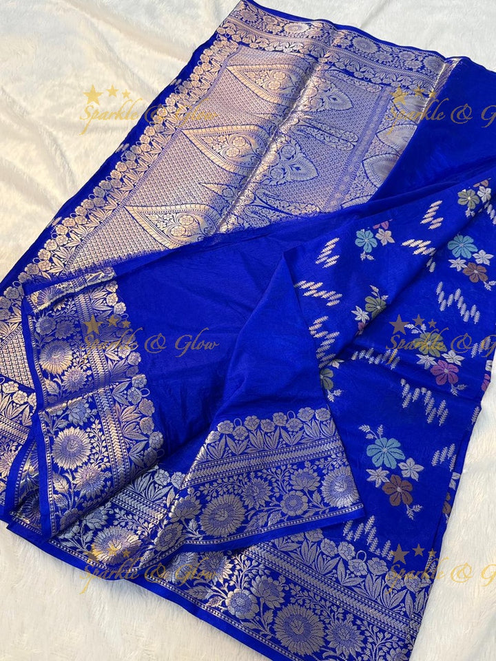 Luxurious Banarasi Silk Saree with Elegant Meena Work