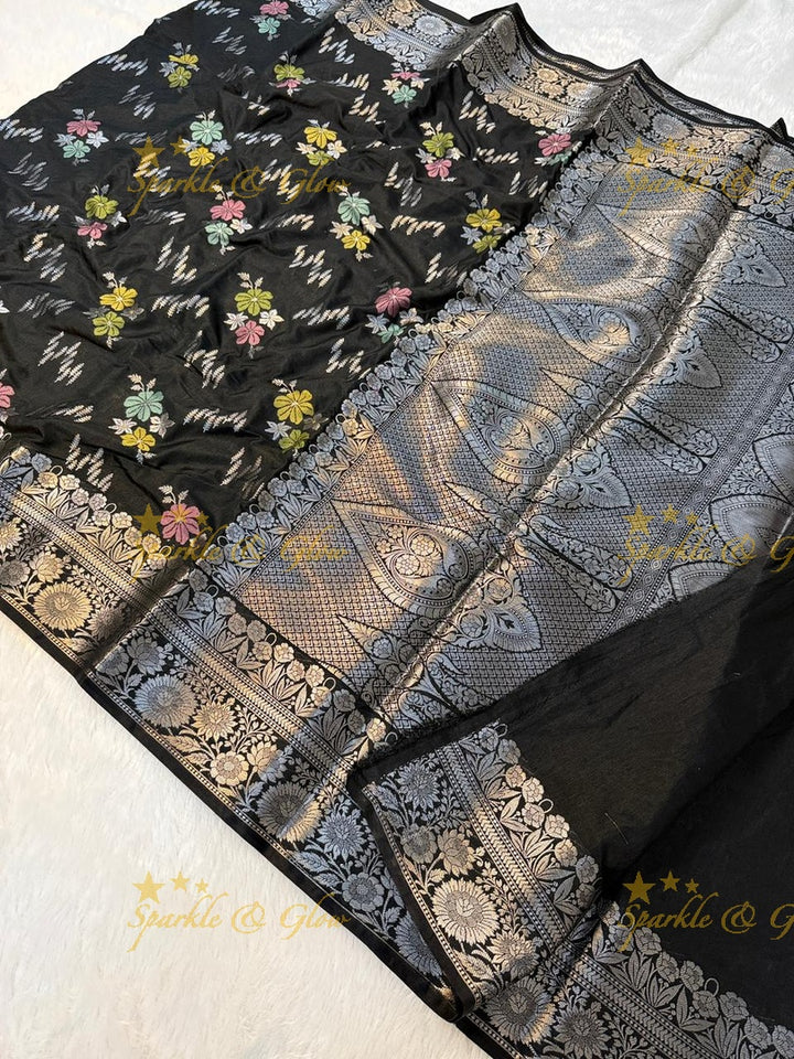 Luxurious Banarasi Silk Saree with Elegant Meena Work