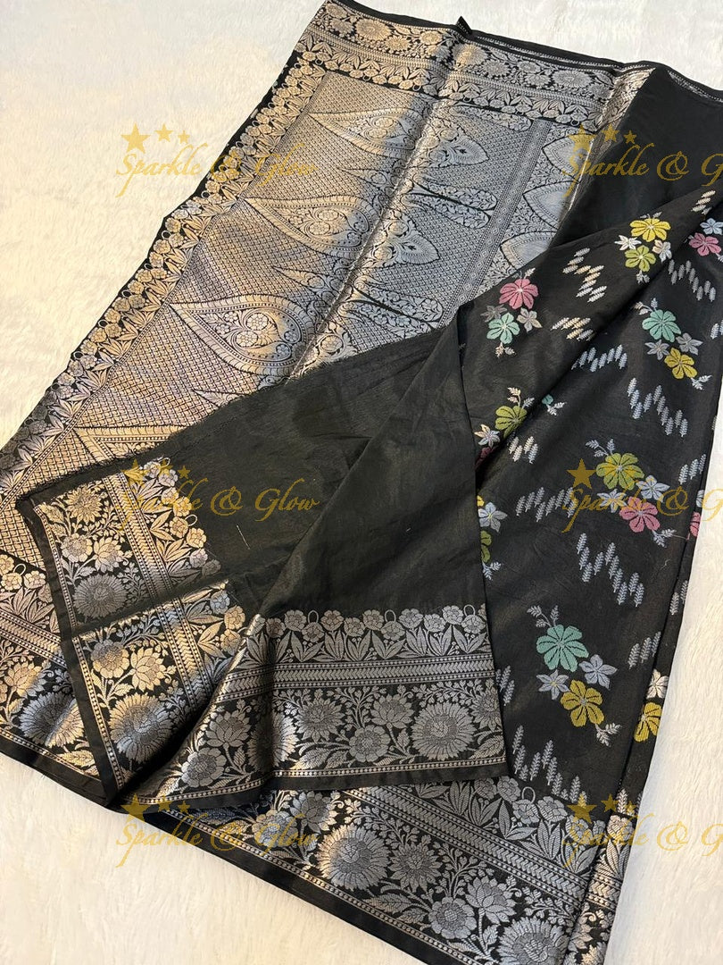 Luxurious Banarasi Silk Saree with Elegant Meena Work