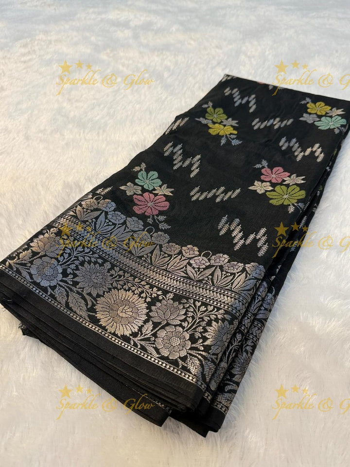Luxurious Banarasi Silk Saree with Elegant Meena Work
