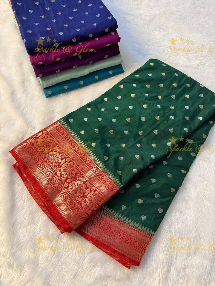 Exquisite Blue-Green Banarasi Saree for Wedding Elegance
