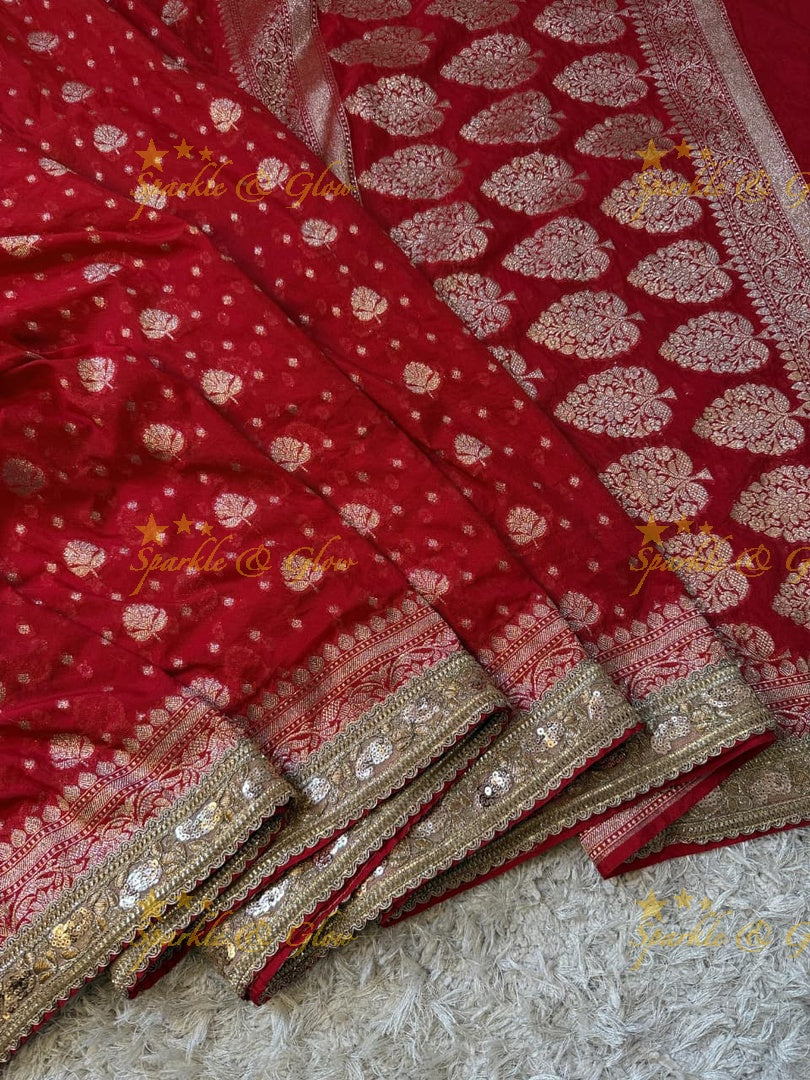 Exquisite Banarasi Georgette Saree with Zari Work - Perfect for Festivals