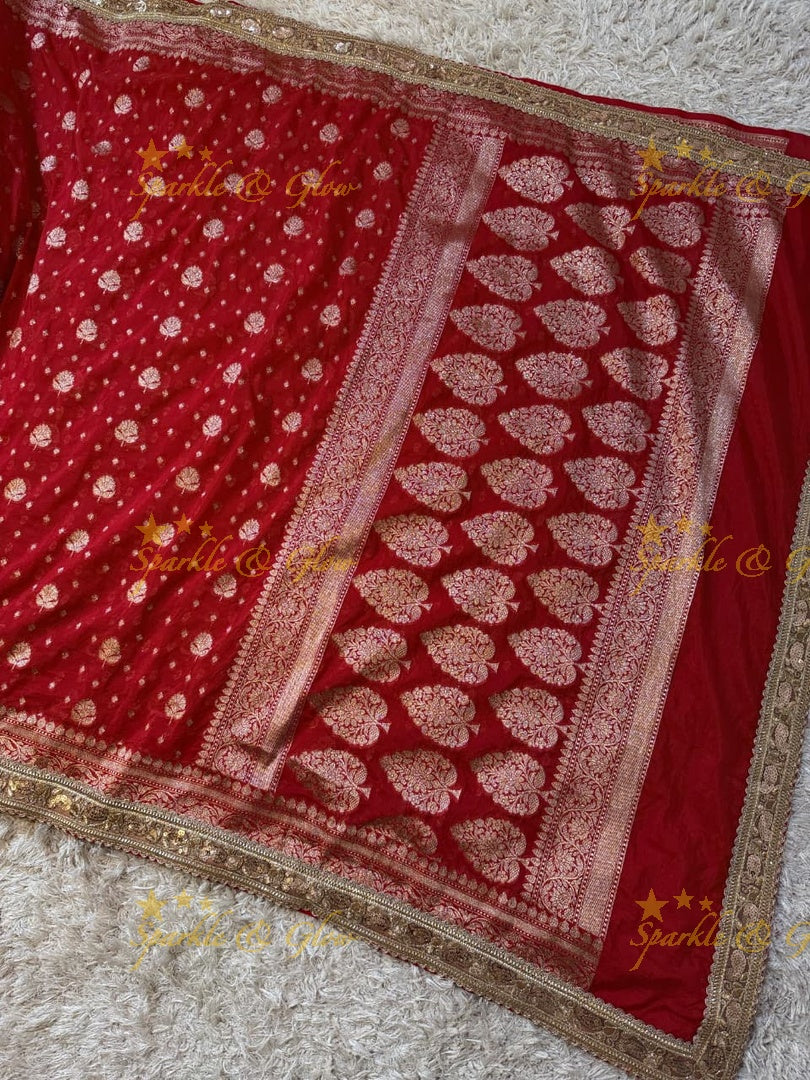 Exquisite Banarasi Georgette Saree with Zari Work - Perfect for Festivals