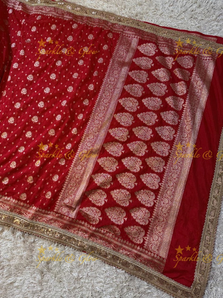 Exquisite Banarasi Georgette Saree with Zari Work - Perfect for Festivals