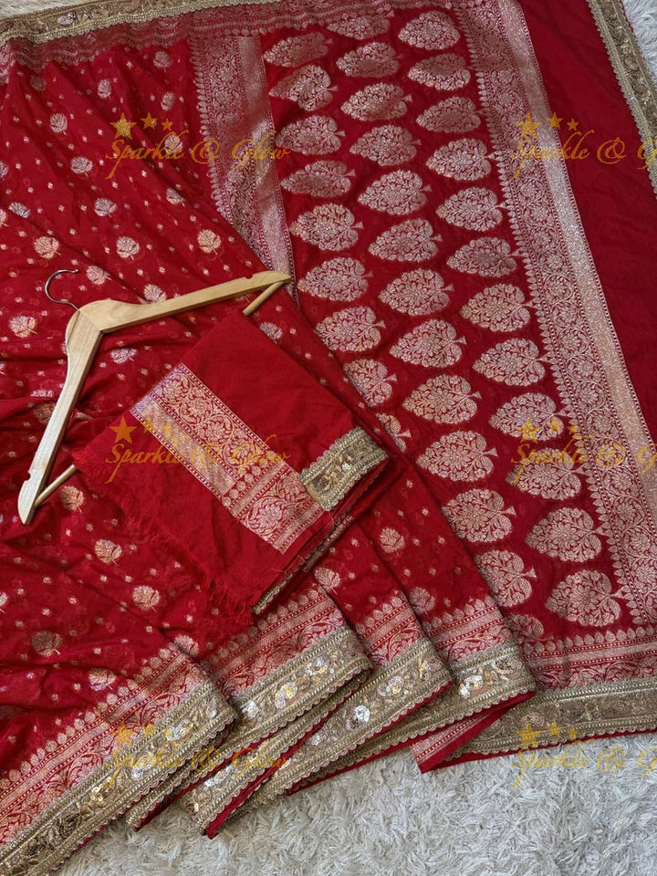 Exquisite Banarasi Georgette Saree with Zari Work - Perfect for Festivals