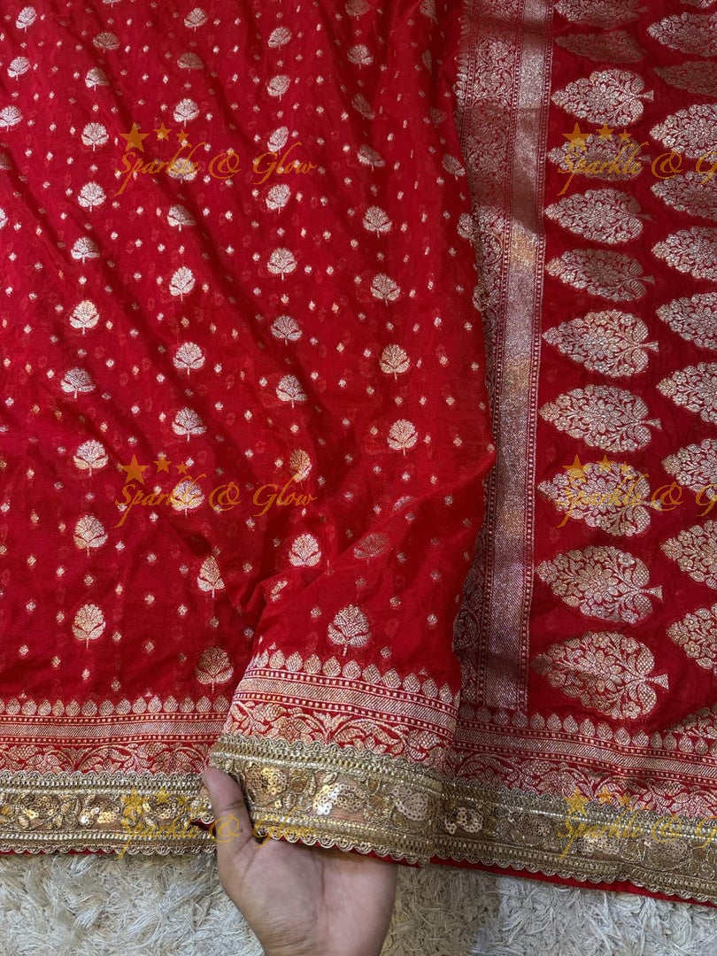 Exquisite Banarasi Georgette Saree with Zari Work - Perfect for Festivals