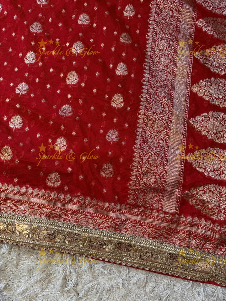Exquisite Banarasi Georgette Saree with Zari Work - Perfect for Festivals
