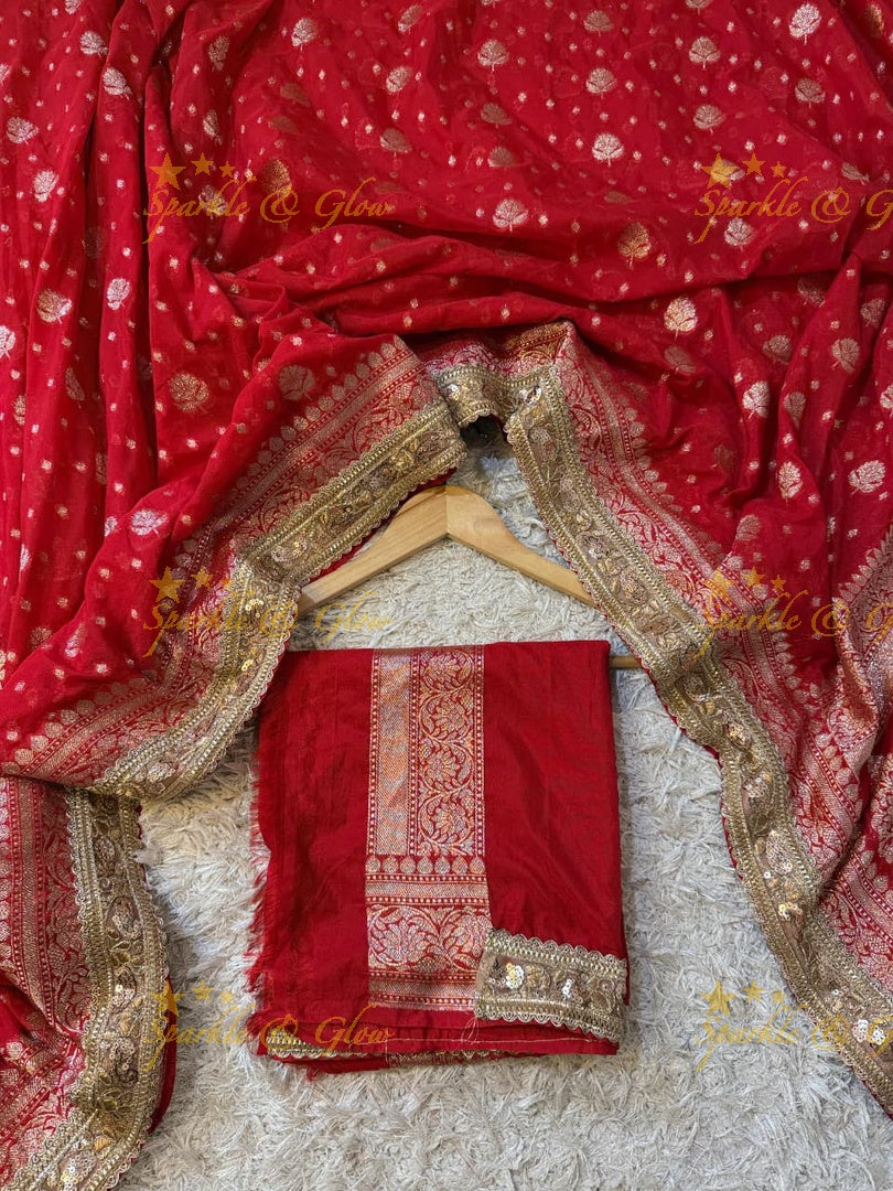 Exquisite Banarasi Georgette Saree with Zari Work - Perfect for Festivals