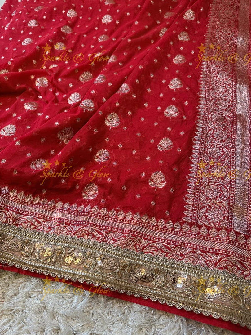 Exquisite Banarasi Georgette Saree with Zari Work - Perfect for Festivals