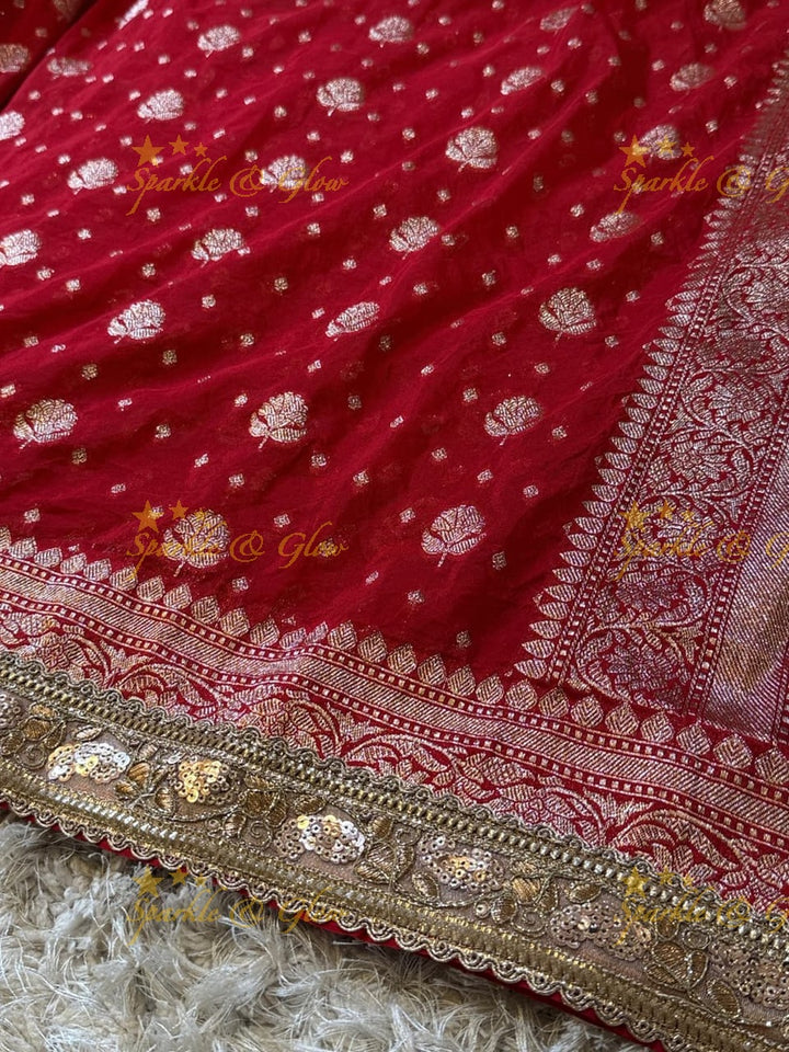Exquisite Banarasi Georgette Saree with Zari Work - Perfect for Festivals