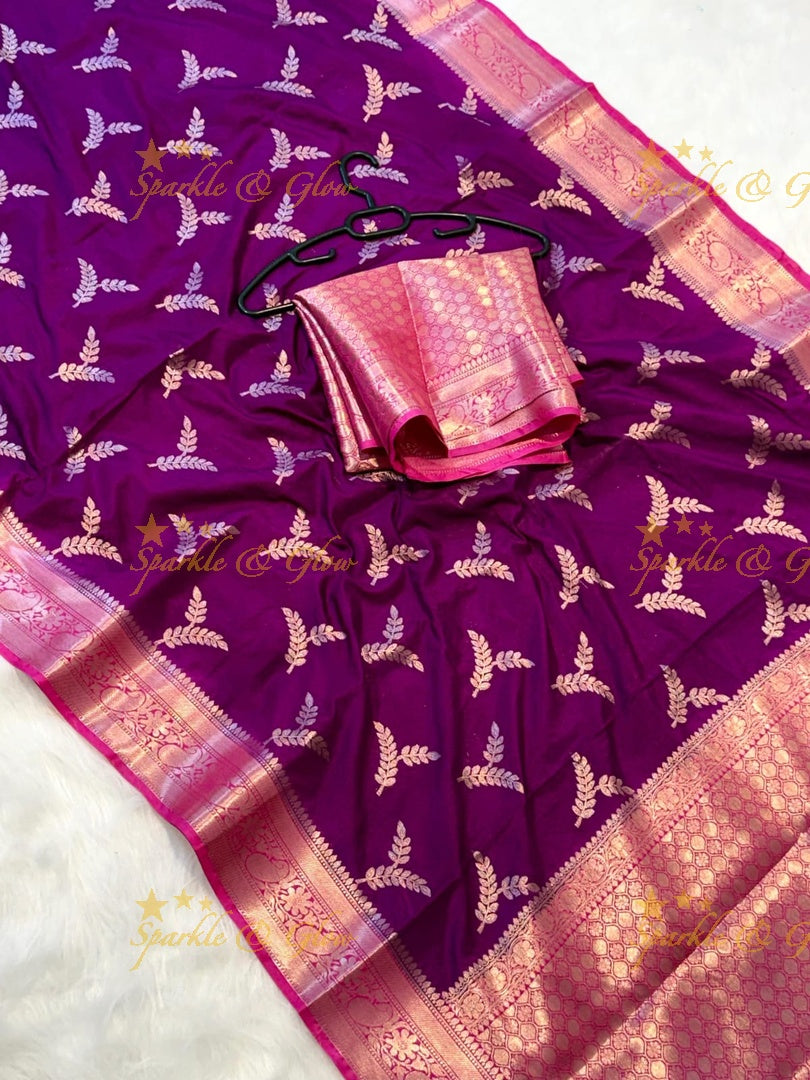 Elegant Banarasi Soft Katan Dybel Silk Saree